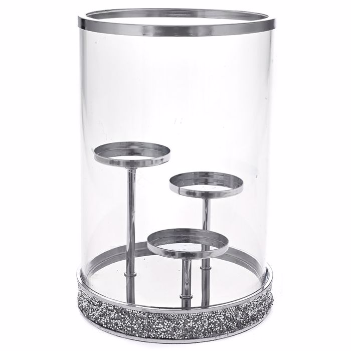 Iliadis Asimi Metalliko 3thesio Kiropigo me Gyali F21x30cm 83286