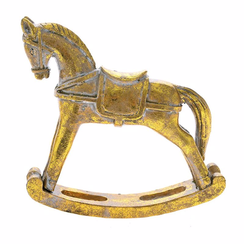 Iliadis - ΣΗΜΑΝΤΙΚΟ: Σε περίπτωση διαφοράς τιμής από το κατάστημα ισχύει παντα και μόνο η τιμή του καταστήματος Iliadis Κουνιστό Αλογάκι Χρυσό Resin 14x3x13cm 83312