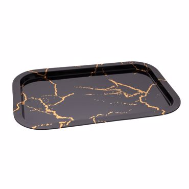 Iliadis Πιατέλα Μαύρη Μεταλλική Ορθογώνια 34x24x1.3cm 84435