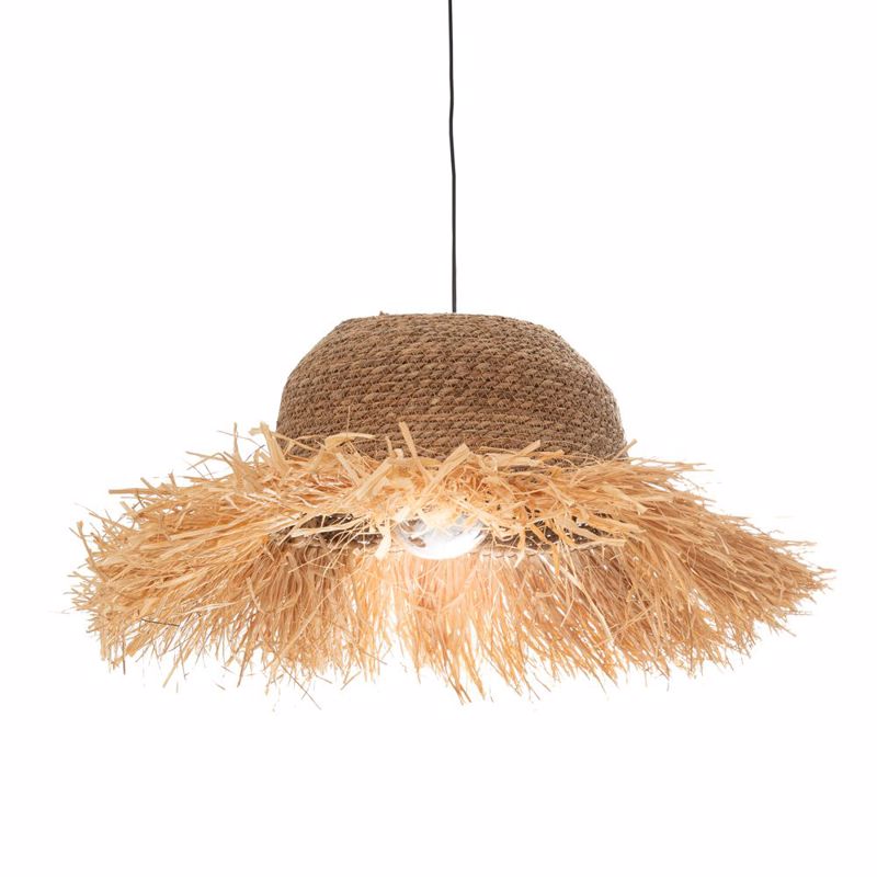 Iliadis Φωτιστικό Οροφής Ψάθινο Εκρού Φ40x21cm 85192