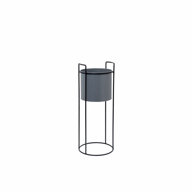 Γλάστρες - Ζαρντινιέρες agiovlasitishome - ΣΗΜΑΝΤΙΚΟ: Σε περίπτωση διαφοράς τιμής από το κατάστημα ισχύει παντα και μόνο η τιμή του καταστήματος Iliadis Γκρι Μεταλλικό Κασπώ Φ19x17cm σε Μαύρη Μεταλλικ