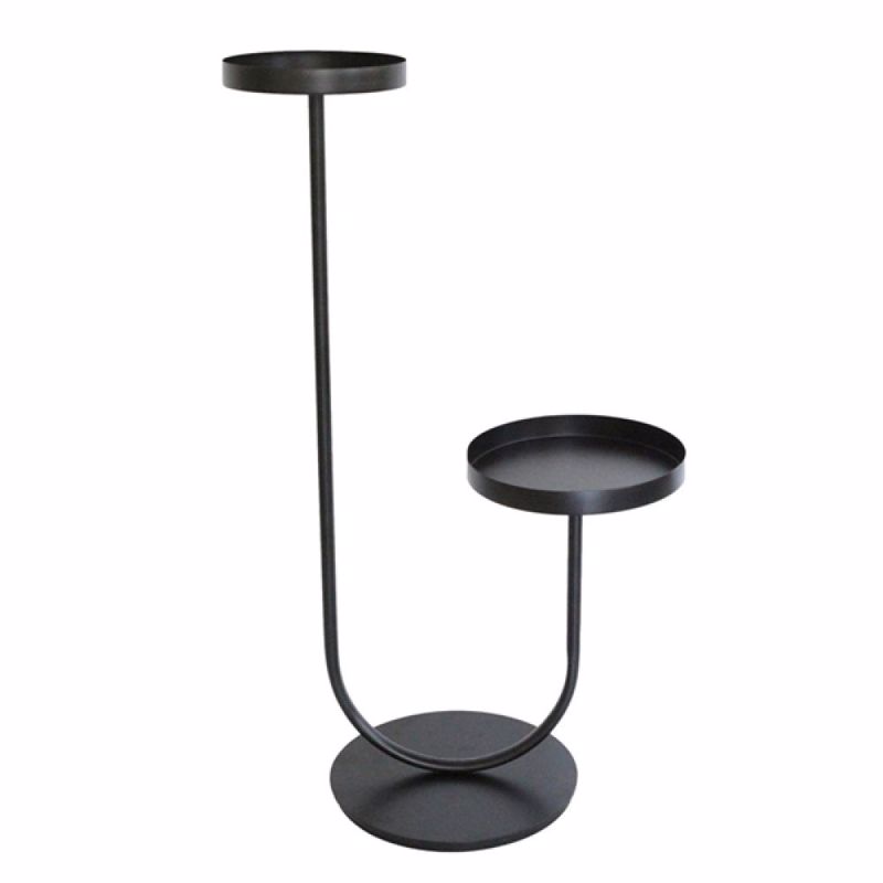 Iliadis - ΣΗΜΑΝΤΙΚΟ: Σε περίπτωση διαφοράς τιμής από το κατάστημα ισχύει παντα και μόνο η τιμή του καταστήματος Iliadis Μαύρη Μεταλλική Ανθοστήλη Δύο Επιπέδων (Φ23cm/Φ