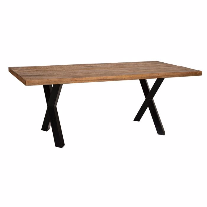 Iliadis Trapezi Siderenio me Xulini Epifaneia 200x100x78cm 85272