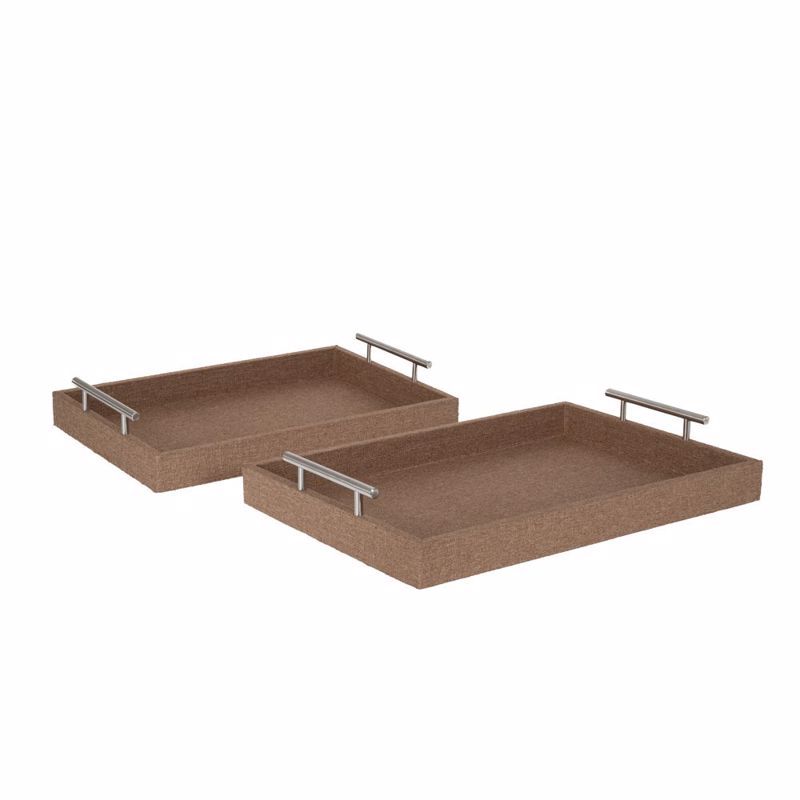 Iliadis Σετ των 2 Υφασμάτινοι Καφέ Δίσκοι με Χερούλια I