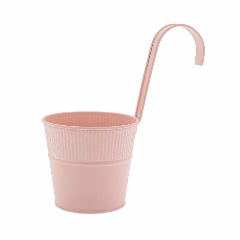 Γλάστρες - Ζαρντινιέρες agiovlasitishome - ΣΗΜΑΝΤΙΚΟ: Σε περίπτωση διαφοράς τιμής από το κατάστημα ισχύει παντα και μόνο η τιμή του καταστήματος Iliadis Ροζ Μεταλλικό Κρεμαστό Κουβαδάκι Φ12x11/21cm 85