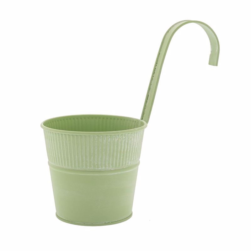 Γλάστρες - Ζαρντινιέρες agiovlasitishome - ΣΗΜΑΝΤΙΚΟ: Σε περίπτωση διαφοράς τιμής από το κατάστημα ισχύει παντα και μόνο η τιμή του καταστήματος Iliadis Πράσινο Μεταλλικό Κρεμαστό Κουβαδάκι Φ12x11/21c