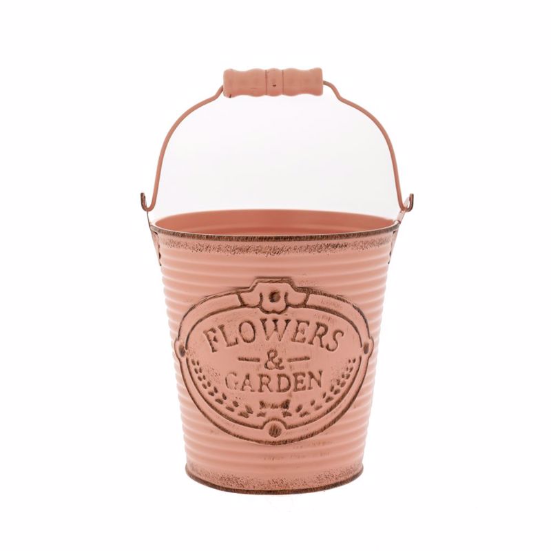 Γλάστρες - Ζαρντινιέρες agiovlasitishome - ΣΗΜΑΝΤΙΚΟ: Σε περίπτωση διαφοράς τιμής από το κατάστημα ισχύει παντα και μόνο η τιμή του καταστήματος Iliadis Αντικέ Σομόν Μεταλλικό Κουβαδάκι με Χερούλι Φ12