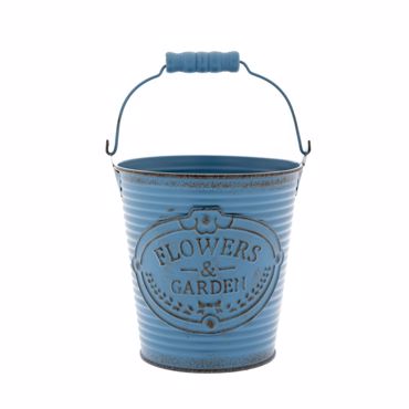 Iliadis Αντικέ Μπλε Μεταλλικό Κουβαδάκι με Χερούλι Φ12x13cm 85632