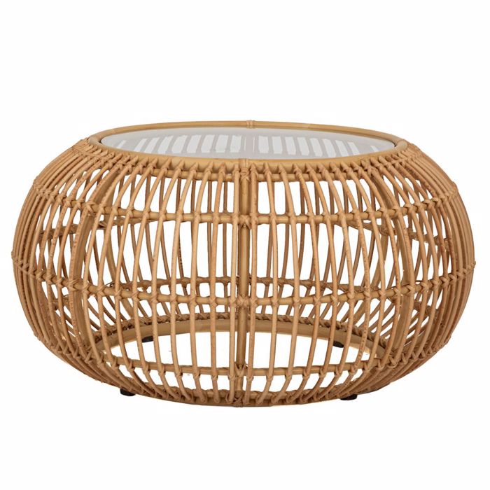 Iliadis Trapezi Strongulo Rattan Kafe F85x45cm 87881