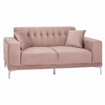 Iliadis Καναπές Διθέσιος Βελούδινος Σάπιο Μήλο με Ασημί Μεταλλικά Πόδια 180x86x85cm 88035
