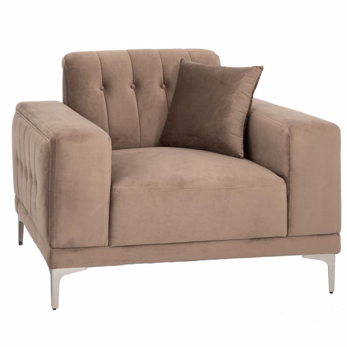 Iliadis Poluthrona Beloudini Kafe me Asimi Metallika Podia 114x86x85cm 88037