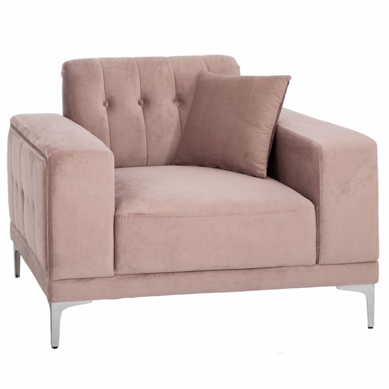 Μικροέπιπλα agiovlasitishome - ΣΗΜΑΝΤΙΚΟ: Σε περίπτωση διαφοράς τιμής από το κατάστημα ισχύει παντα και μόνο η τιμή του καταστήματος Iliadis Πολυθρόνα Βελούδινη Σάπιο Μήλο με Ασημί Μεταλλι