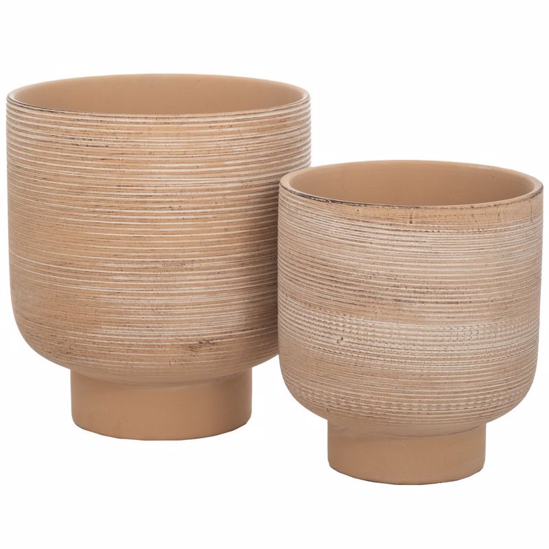 Iliadis Σετ των 2 Κασπώ Πήλινο Καφέ Φ27x30cm/Φ22x24cm 8