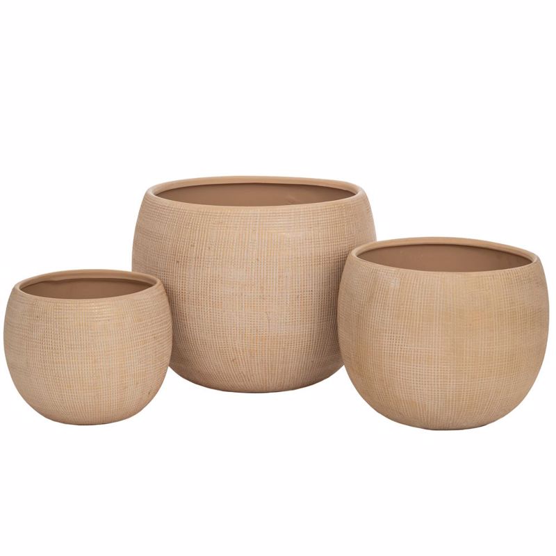 Iliadis Σετ των 3 Κασπώ Πήλινο Μπεζ Φ40x32cm 88053