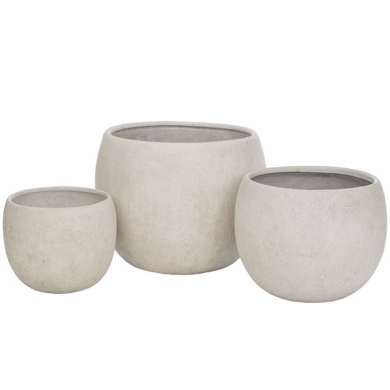 Γλάστρες - Ζαρντινιέρες agiovlasitishome - ΣΗΜΑΝΤΙΚΟ: Σε περίπτωση διαφοράς τιμής από το κατάστημα ισχύει παντα και μόνο η τιμή του καταστήματος Iliadis Σετ των 3 Κασπώ Πήλινο Λευκό Φ40x32cm 88055