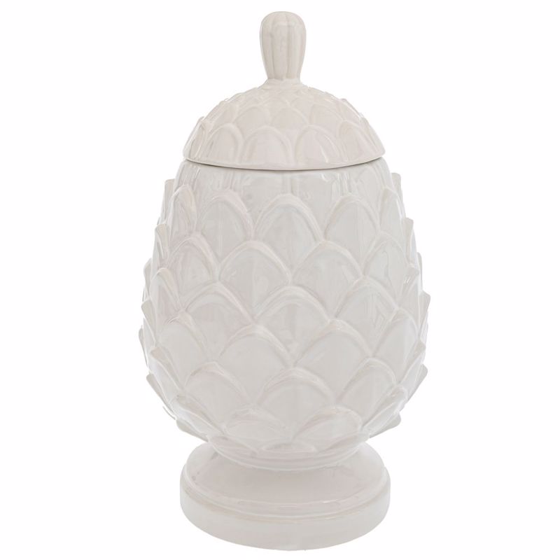 Iliadis Βάζο Ανανάς Πήλινο Λευκό με Καπάκι Φ24x41cm 880