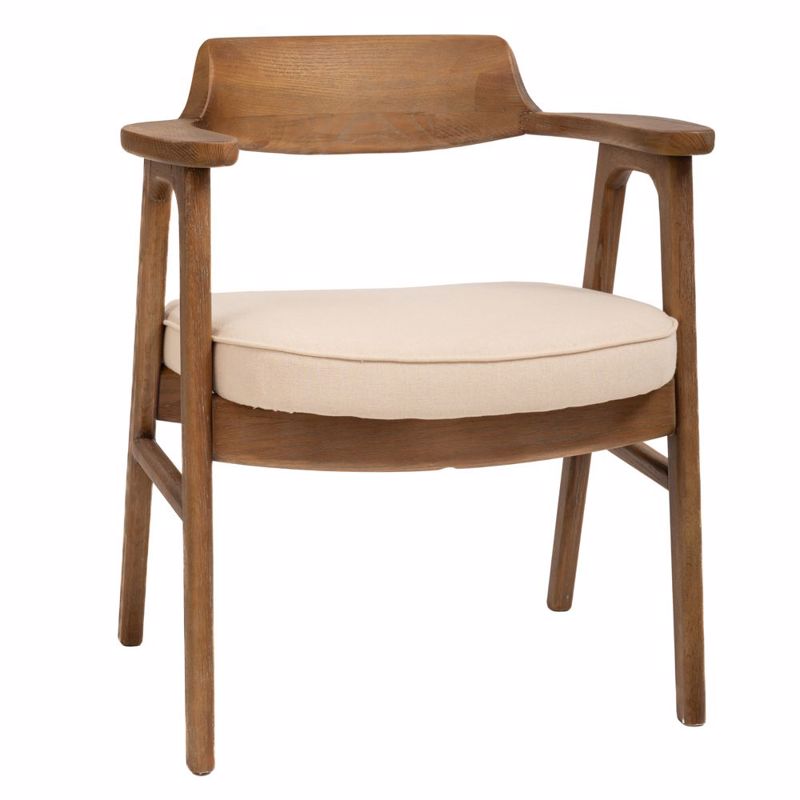 Iliadis Πολυθρόνα από Ξύλο Βελανιδιάς με Ανοιχτό Μπεζ Μ