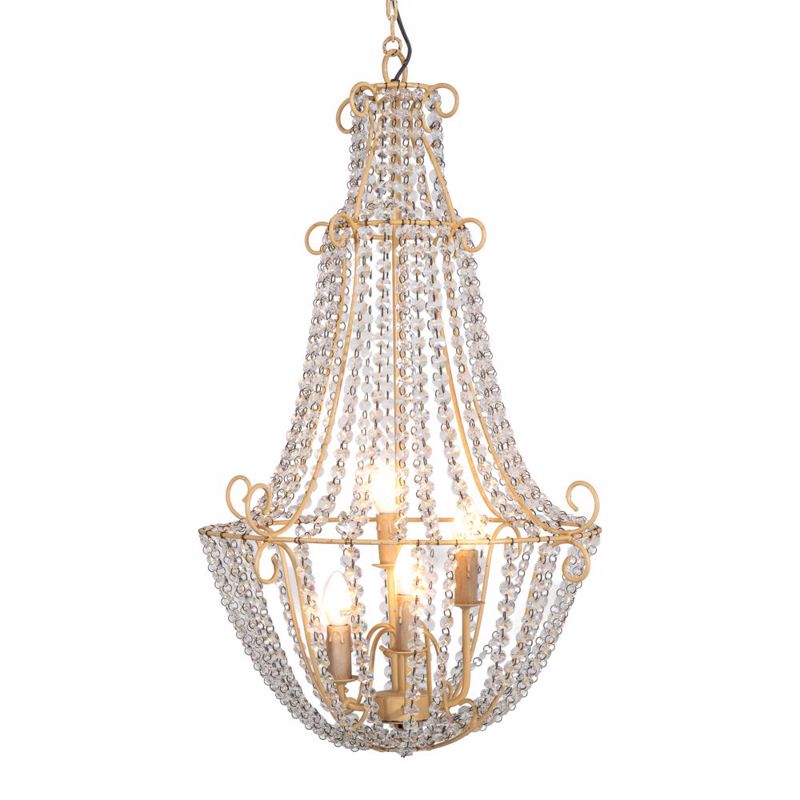 Iliadis Πολυέλαιος Vintage Τετράφωτος Μεταλλικός με Ακρ