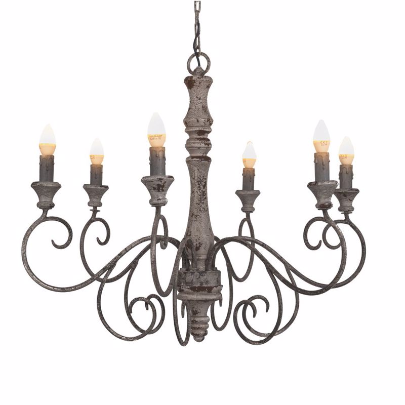 Iliadis Πολυέλαιος Vintage Εξάφωτος Μεταλλικός Φ85x68cm