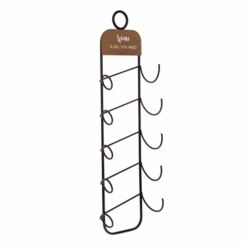 Iliadis Μπουκαλοθήκη Τοίχου 5 Θέσεων Μεταλλική Μαύρη 19