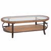 Iliadis Trapezi Xulino Kafe me Gyalini Epifaneia kai Ggri Metalliko Plaisio 133x63x41cm 88204