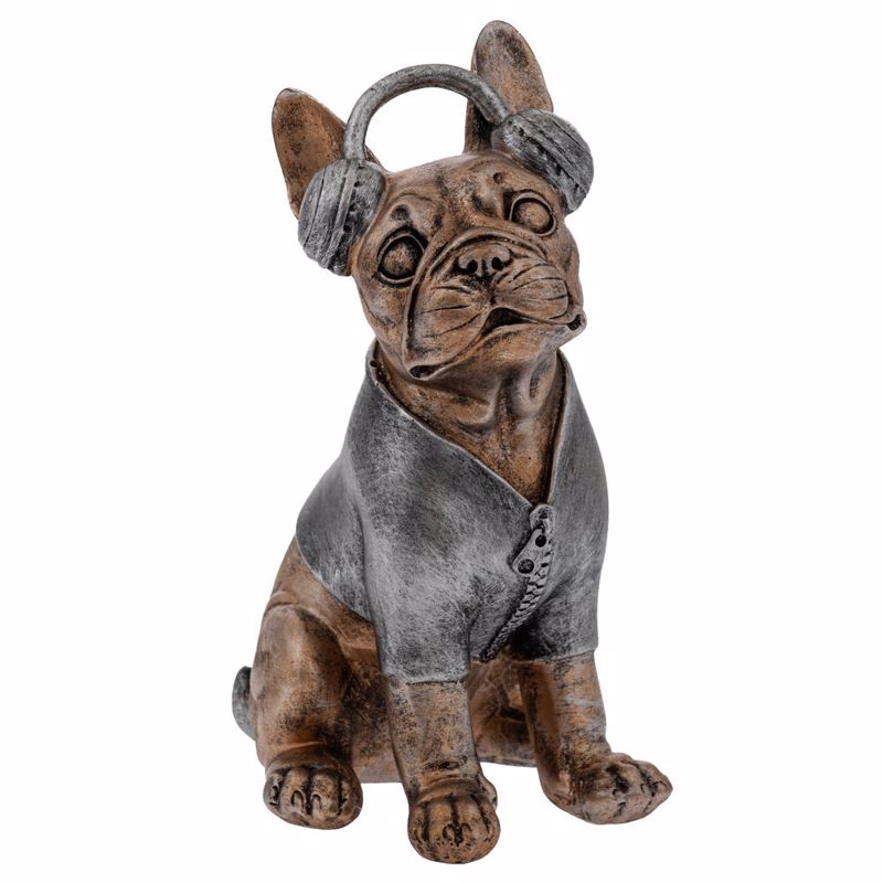 Iliadis Σκύλος με Ακουστικά Resin Χρυσός 15x13x25cm 883