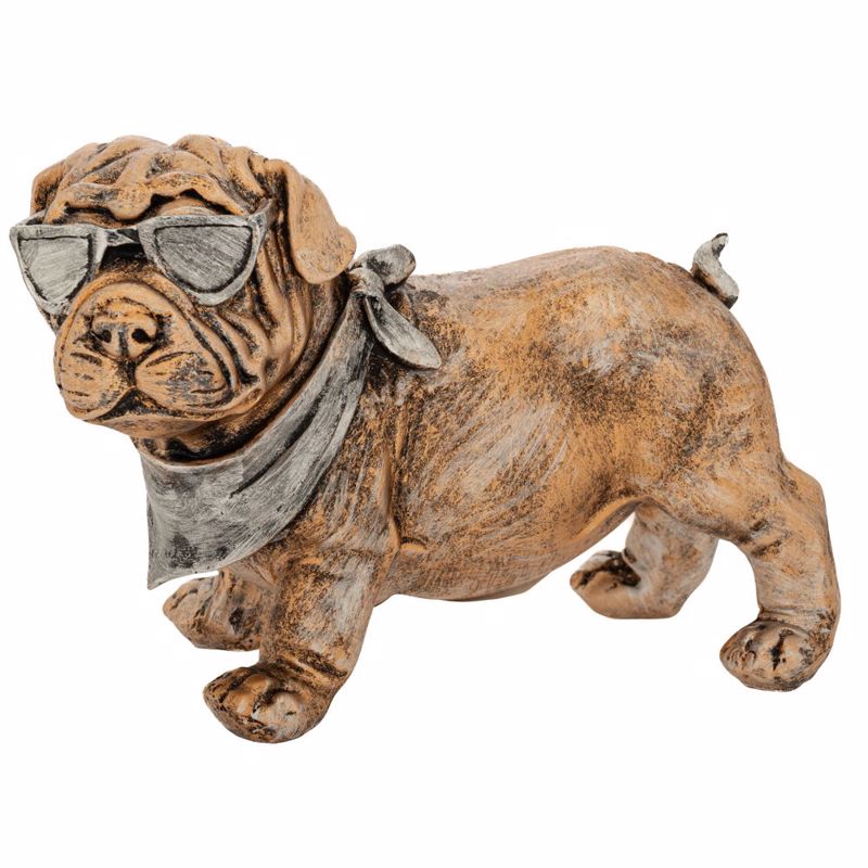 Iliadis - ΣΗΜΑΝΤΙΚΟ: Σε περίπτωση διαφοράς τιμής από το κατάστημα ισχύει παντα και μόνο η τιμή του καταστήματος Iliadis Σκύλος με Γυαλιά Resin Χρυσός 22x12x15cm 88343