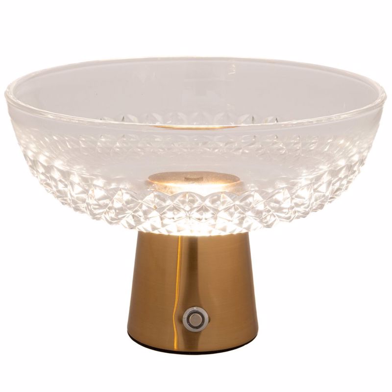 Iliadis - ΣΗΜΑΝΤΙΚΟ: Σε περίπτωση διαφοράς τιμής από το κατάστημα ισχύει παντα και μόνο η τιμή του καταστήματος Iliadis Μπωλ Γυάλινο σε Χρυσή Μεταλλική Βάση με Λάμπα U