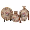 Iliadis Set ton 3 Epitrapezia Diakosmitika Keramika Asimi me Louloudia F20x2cm 88569