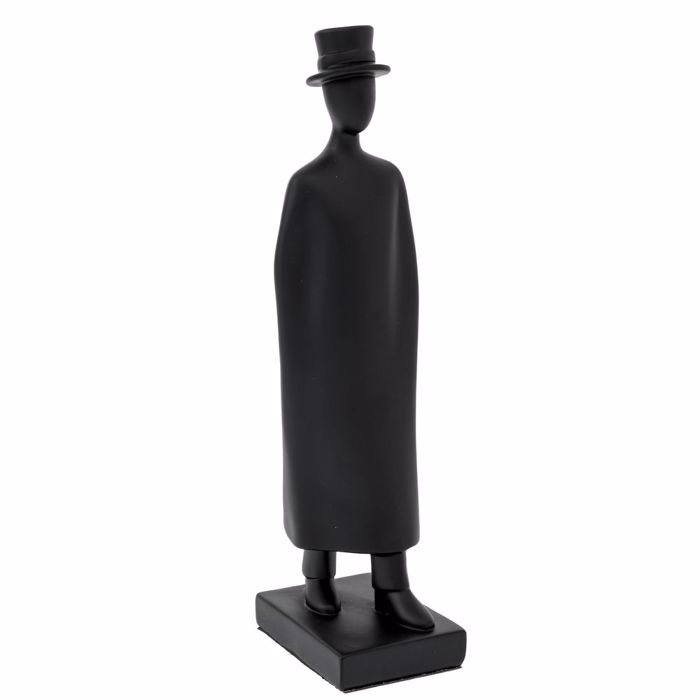 Iliadis Figura Andra me Kapelo Resin Mavri 12x40cm 88778