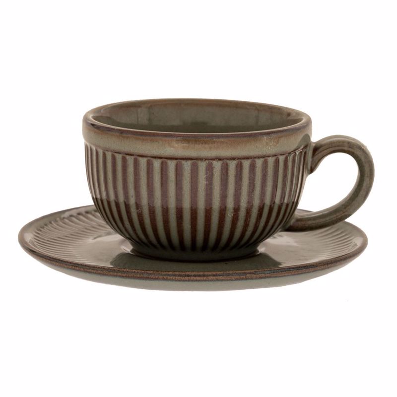 Iliadis Σετ των 6 Φλιτζάνι Καφέ Πράσινο Κεραμικό με Πια