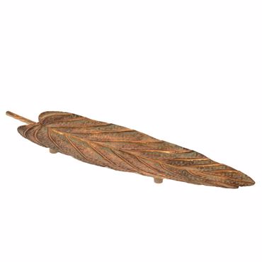 Iliadis Πιατέλα Μεταλλική Χρυσή σε Σχήμα Φύλλου 74x20.5x5cm 88957