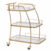 Iliadis Trapezaki Troleϊ Metalliko Xruso me 3 Epipeda kai Epifaneies me Kathrepti 72x41x86cm 88980
