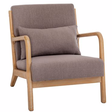Iliadis Πολυθρόνα Ξύλινη με Γκρι Ύφασμα 66x87x74cm 89086