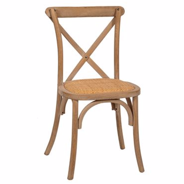 Iliadis Καρέκλα Ξύλινη Γκρι με Ψάθινο Κάθισμα 44x42x88cm 89089