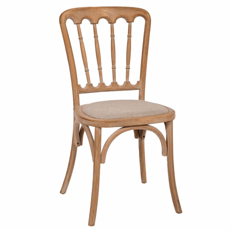 Iliadis Καρέκλα Ξύλινη με Μπεζ Ύφασμα 45x46x92cm 89092