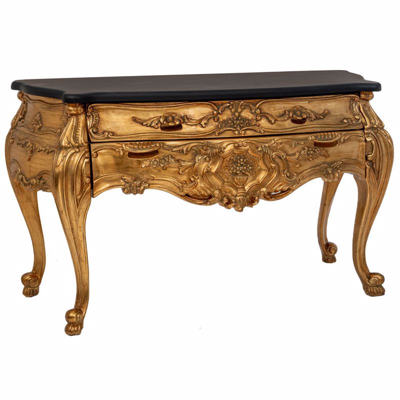 Iliadis Κονσόλα Χρυσή MDF με Μαύρη Επιφάνεια 148x65x83c