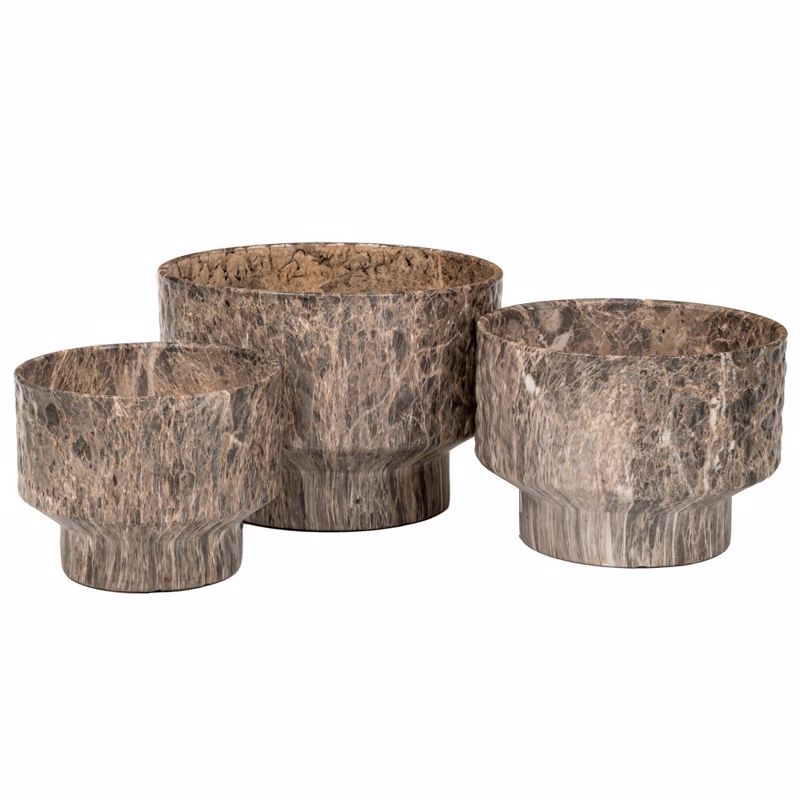 Γλάστρες - Ζαρντινιέρες agiovlasitishome - ΣΗΜΑΝΤΙΚΟ: Σε περίπτωση διαφοράς τιμής από το κατάστημα ισχύει παντα και μόνο η τιμή του καταστήματος Iliadis Σετ των 3 Κασπώ Κεραμικό με εφέ Μαρμάρου Φ35x25