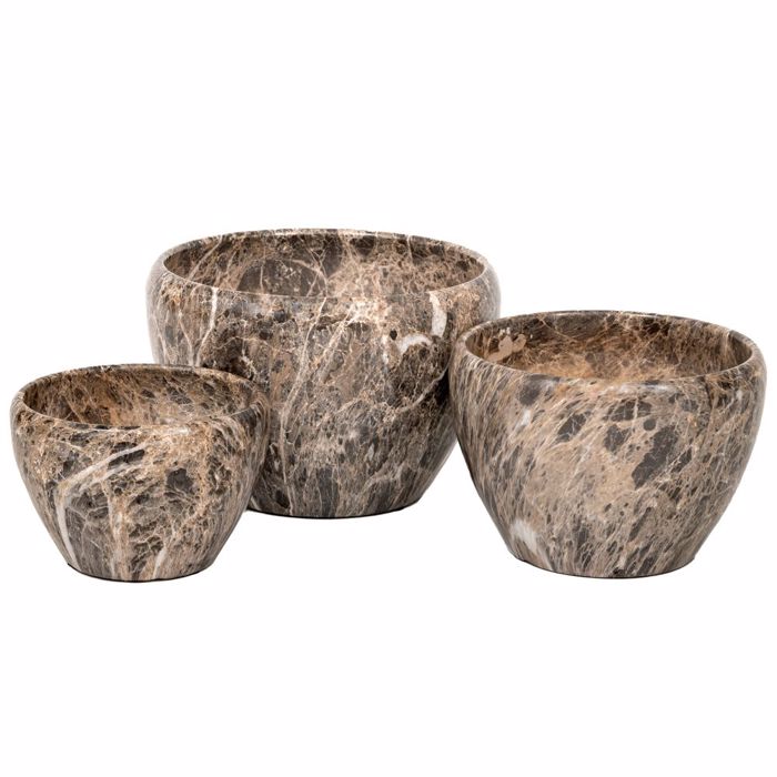 Iliadis Set ton 3 Kaspo Keramiko me efe Ggri Marmarou F29x18cm 89225