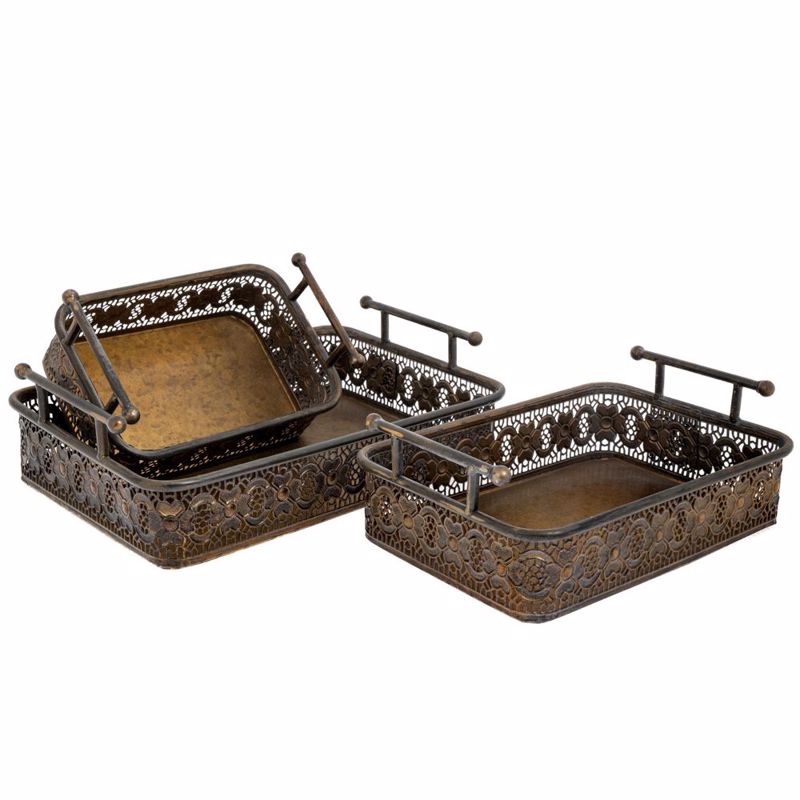 Iliadis - ΣΗΜΑΝΤΙΚΟ: Σε περίπτωση διαφοράς τιμής από το κατάστημα ισχύει παντα και μόνο η τιμή του καταστήματος Iliadis Σετ των 3 Δίσκος Μεταλλικός Μαύρος με Χερούλια