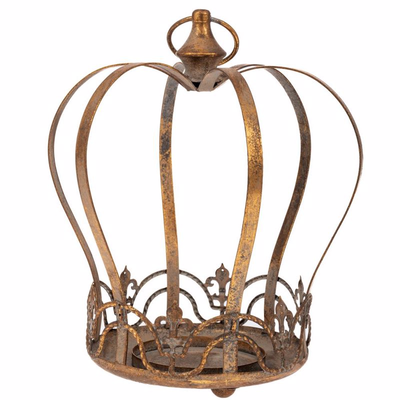 Iliadis Κηροπήγιο Κορώνα Μεταλλικό Χρυσό 25x22x29cm 893