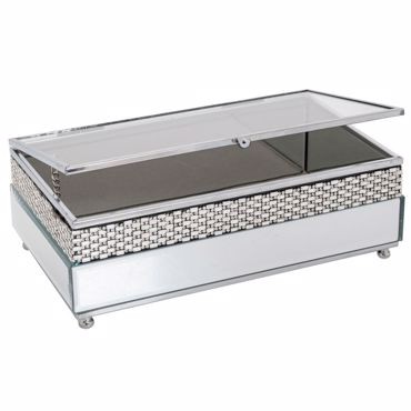 Iliadis Μπιζουτιέρα Μεταλλική Ασημί με Καθρέπτη 21x13x7cm 89394