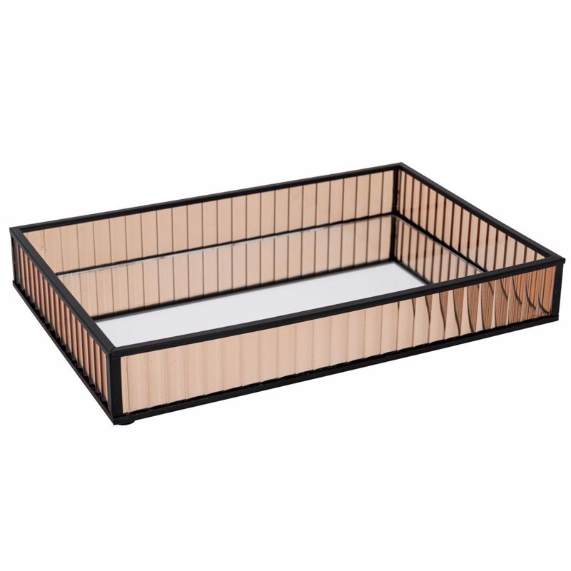 Διακοσμητικά Επιτραπέζια agiovlasitishome - ΣΗΜΑΝΤΙΚΟ: Σε περίπτωση διαφοράς τιμής από το κατάστημα ισχύει παντα και μόνο η τιμή του καταστήματος Iliadis Δίσκος Γυάλινος Μελί με Καθρέπτη και Μαύρες Μετ