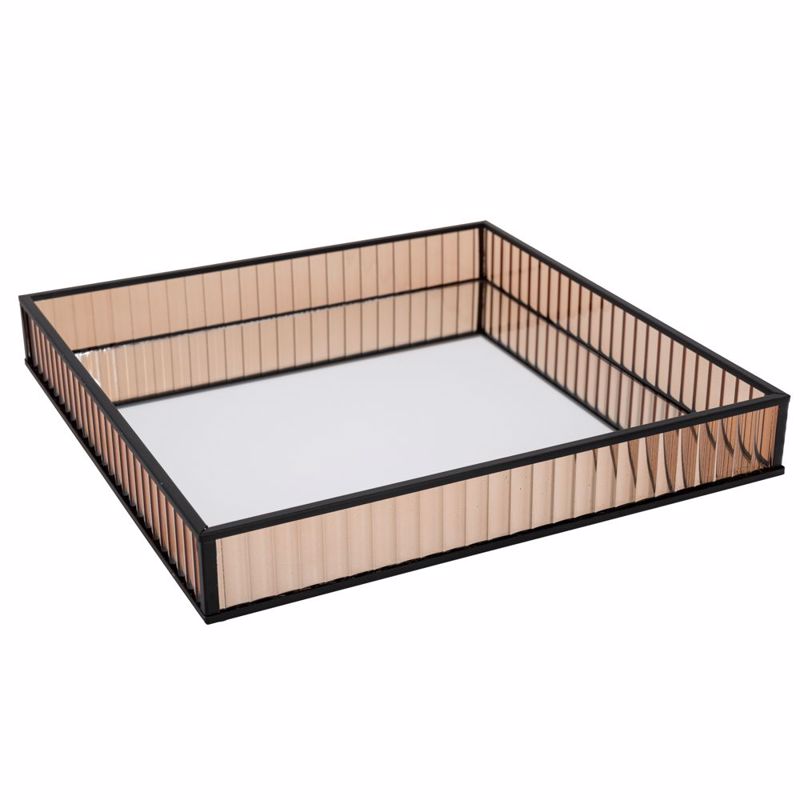 Iliadis Δίσκος Γυάλινος Μελί με Καθρέπτη και Μαύρες Μετ