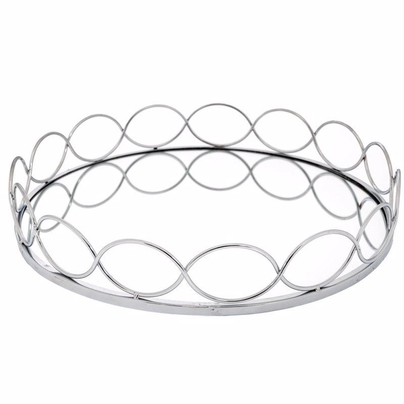 Διακοσμητικά Επιτραπέζια agiovlasitishome - ΣΗΜΑΝΤΙΚΟ: Σε περίπτωση διαφοράς τιμής από το κατάστημα ισχύει παντα και μόνο η τιμή του καταστήματος Iliadis Δίσκος Μεταλλικός Ασημί με Καθρέπτη Φ35cm 89402