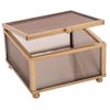 Iliadis Bizoutiera Metalliki Xrusi me Meli Gyali kai Kathrepti 10x10x6cm 89411