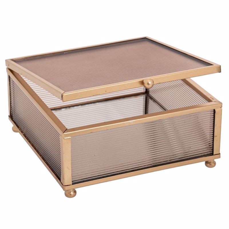 Διακοσμητικά Επιτραπέζια agiovlasitishome - ΣΗΜΑΝΤΙΚΟ: Σε περίπτωση διαφοράς τιμής από το κατάστημα ισχύει παντα και μόνο η τιμή του καταστήματος Iliadis Μπιζουτιέρα Μεταλλική Χρυσή με Μελί Γυαλί και Κ