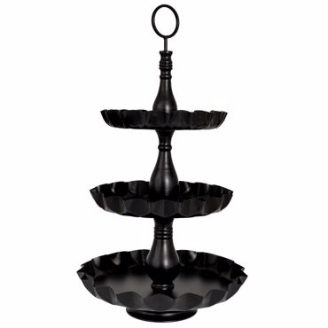 Iliadis Τριώροφη Πιατέλα Αλουμινίου Μαύρη Φ45x73cm 89446