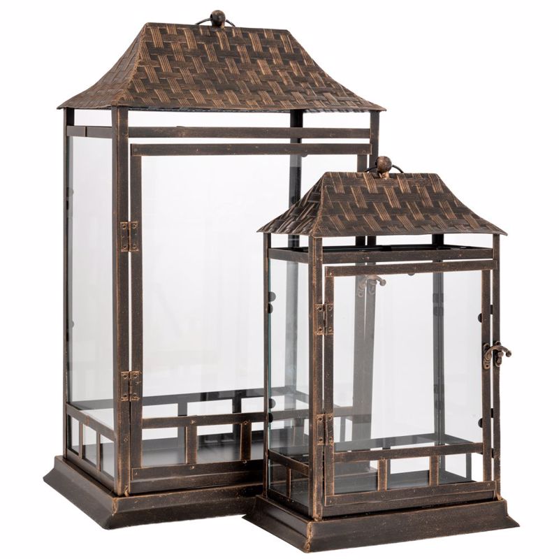 Iliadis Σετ των 2 Φανάρι Μεταλλικό Μαύρο 33x23.5x53cm 8