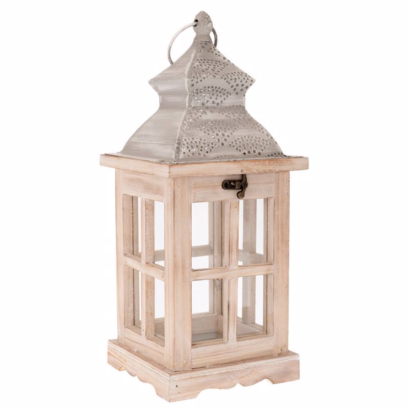 Iliadis Φανάρι Ξύλινο Καφέ με Γκρι Μεταλλική Οροφή 15x1